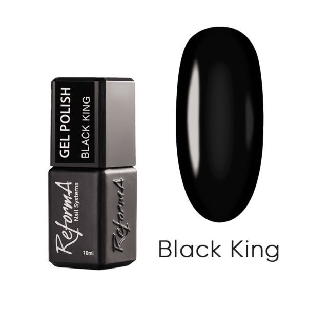 Гель лак Reforma Black King черный 10 мл