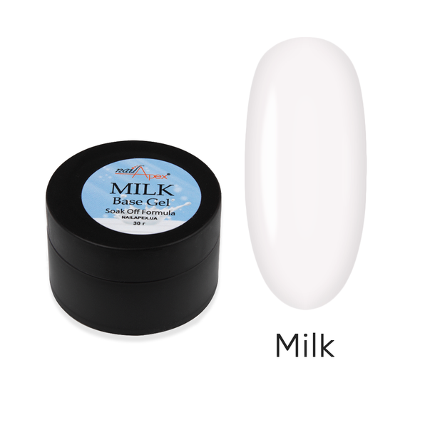 Камуфлююча база молочна без пензлика NailApex Milk Base 30 мл