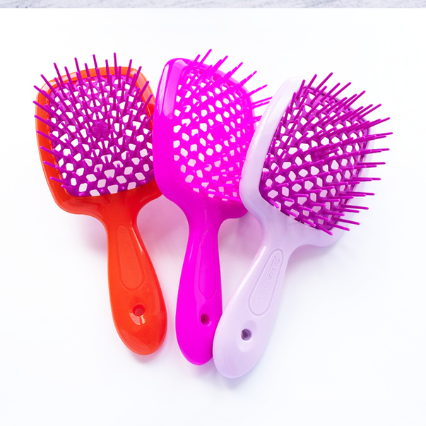 Щетка для волос Janeke Superbrush Small лавандовая с фуксией