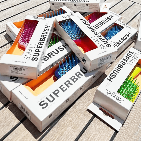 Щітка для волосся Janeke Superbrush Standart салатова з фіолетовим