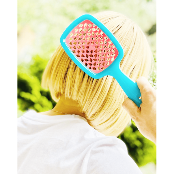 Janeke Superbrush Standart щітка для волосся бірюзова з рожевим