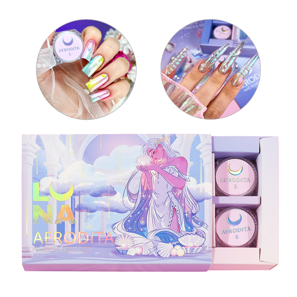 LunaMoon Набор втирок для ногтей Afrodita Nail Powder Set (6 шт