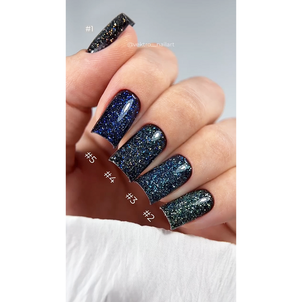 Tink☆N Топ для гель лака Touch Twinkle Top без липкого слоя №5 серо-синий