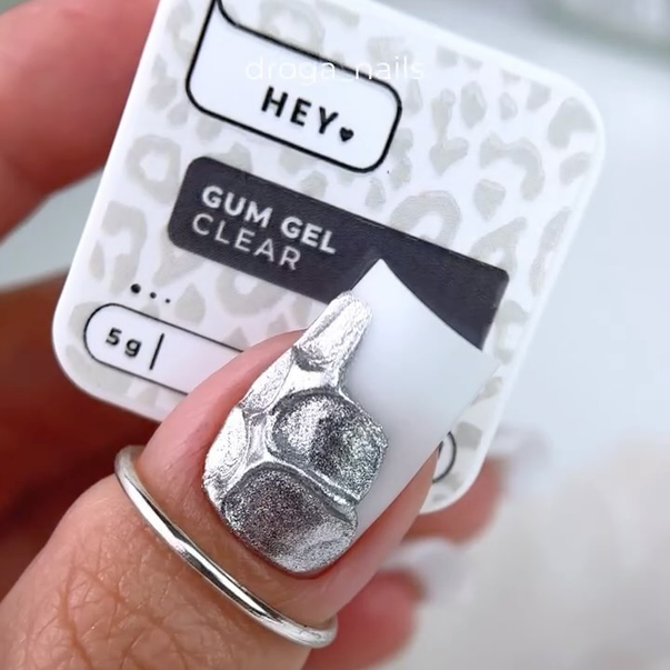 Гель жвачка для ногтей HEYLOVE Gum gel «Clear» для 3D дизайнов 5