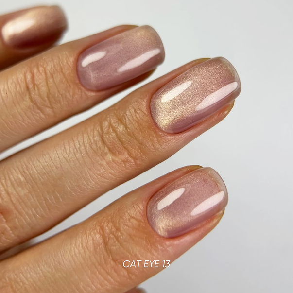 DARK Гель лак Кошачий глаз Gel Polish Cat Eye №13 розовое золото 6