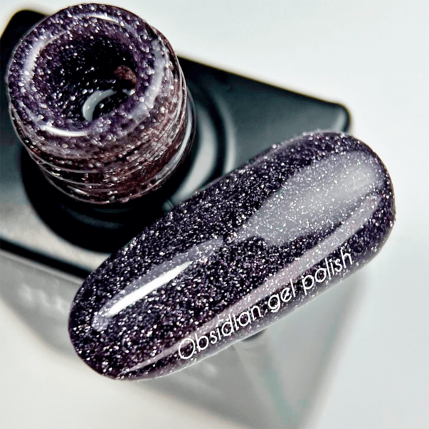 Светоотражающий гель лак Nailsofthenight Obsidian графитово