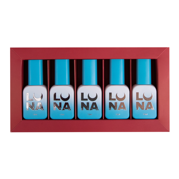 Вітражні гель лаки набір LunaMoon Box Kiss Collection 5 шт