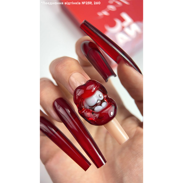 Витражный Гель-лак LUNAmoon Color Kiss №259 красный 8 мл: купить