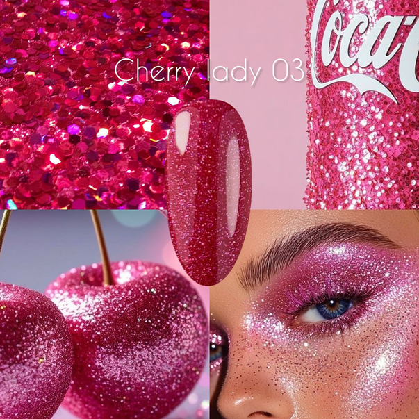 Toki-Toki Гель лак Cherry Lady №03 малиновый перламутровый с