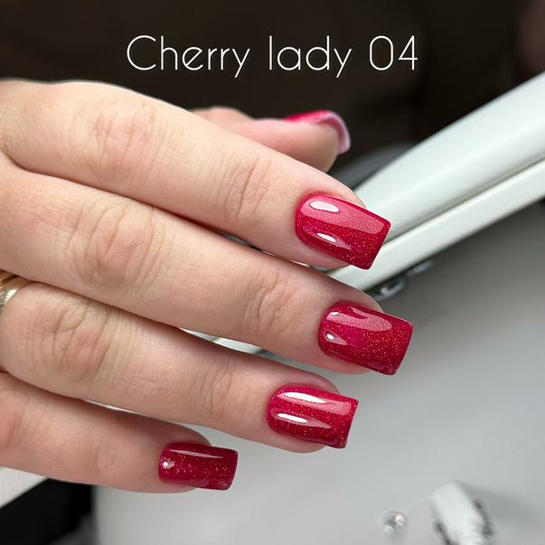 Toki-Toki Гель лак Cherry Lady №04 червоний перламутровий із