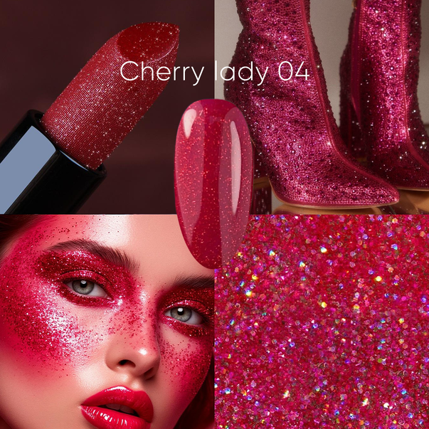 Toki-Toki Гель лак Cherry Lady №04 червоний перламутровий із