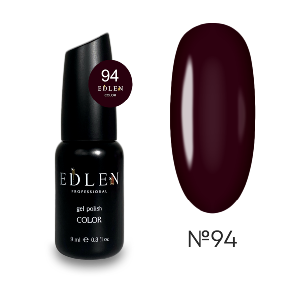 Edlen Gel Polish Color №094 гель лак Эдлен темно-вишневый 9 мл HEMA & TPO Free
