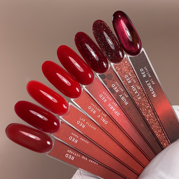 BIBLIOTEKA Гель лак кошачий глаз Cat Eye Magnet Red красный