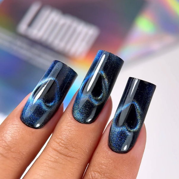 GFサ10*1◯● Blue moon1ページ●◯ Гель лак котяче око LUNAmoon Color Cat Eye №266 синій 8 мл: купити