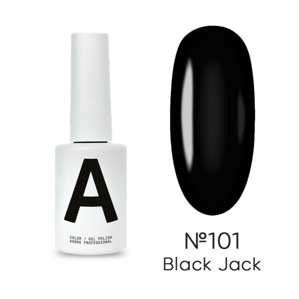 Гель лак Adore Professional Gel Polish №101 Blackjack чорний 12 мл