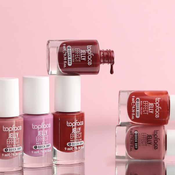 Лак TopFace Jelly Effect Nail Polish №048 насыщенный красный 9 мл