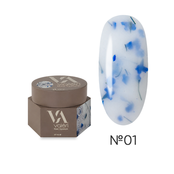 Valeri Builder Gel Flower №01 гель для наращивания с сухоцветами