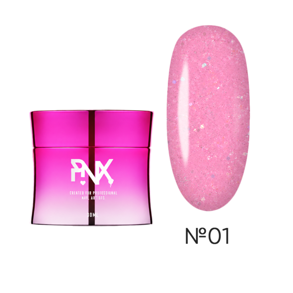 Гель для наращивания PINX Builder gel Mythology №01 розовый 30 мл