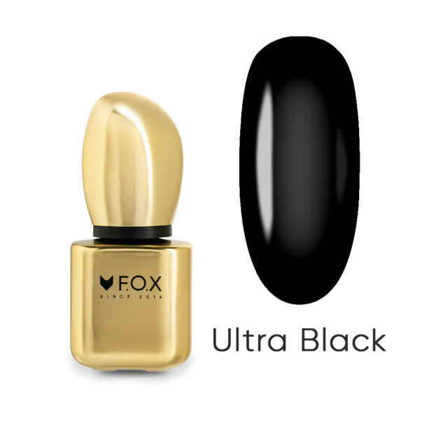 Гель лак FOX Keratin Ultra Black 9 мл черный